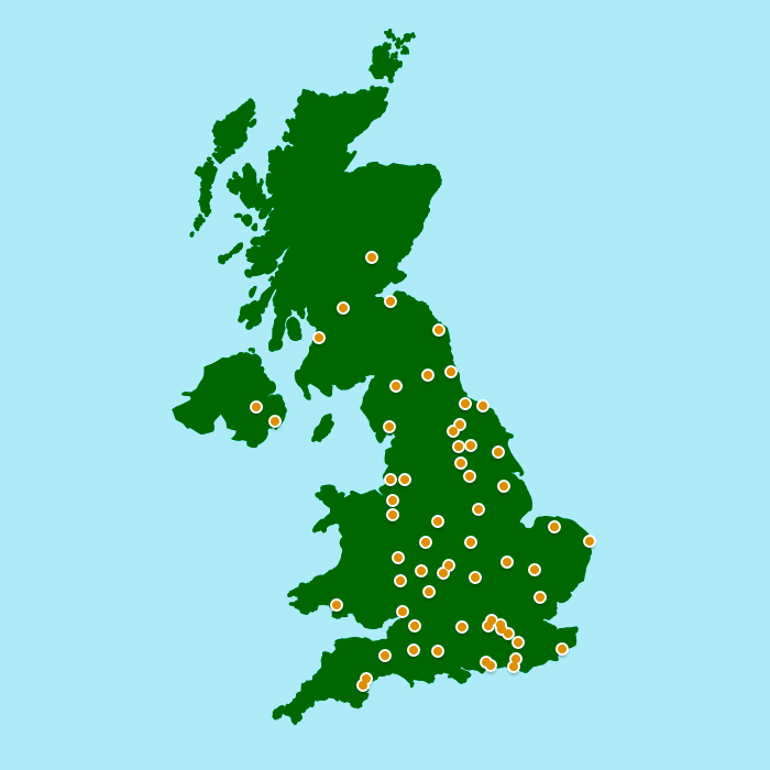 Map of UK Racecourses