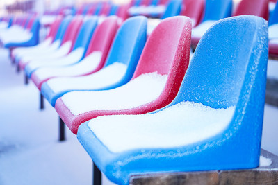 Snow Covered Stadium Seats