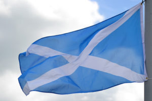 Scotland Flag Cloudy Sky