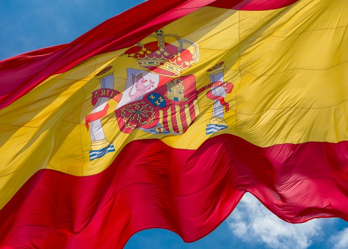 Spanish Flag in the Wind