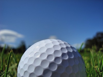 Golf Ball in Grass Close Up