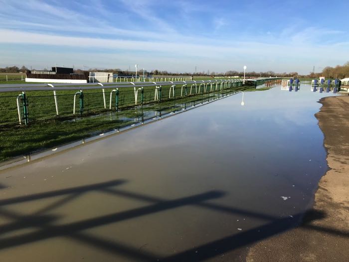 Huntingdon Racecourse flooded