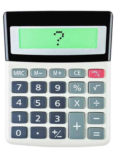 Calculator with Question Mark on Display
