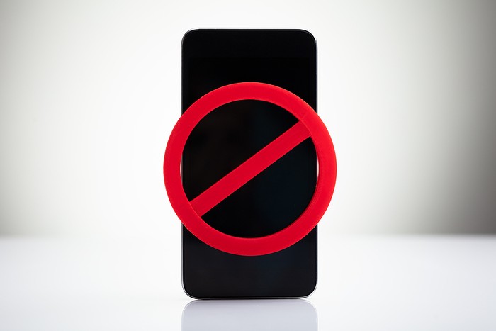 Prohibited Sign on Smartphone