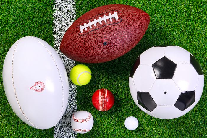 Sports Balls on Grass