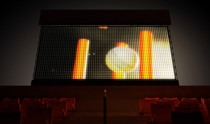 3D Cricket Big Screen Display at Night