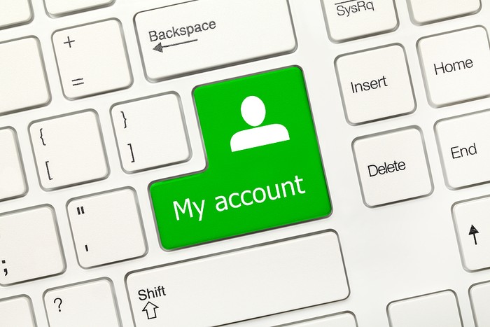 Green My Account Keyboard Button