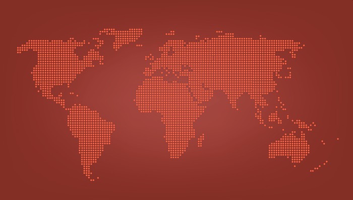 Red Dotted World Map