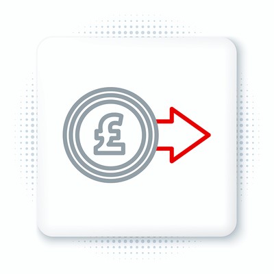 Pound Sign Icon Button with Red Arrow