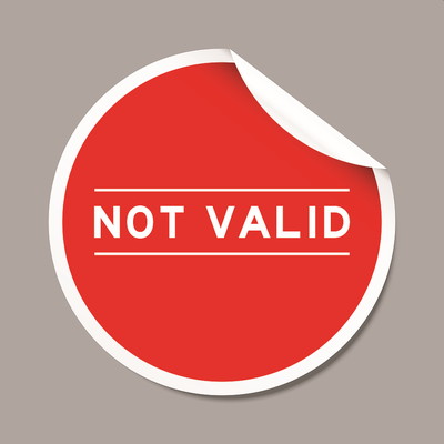 Not Valid Red Round Sticker