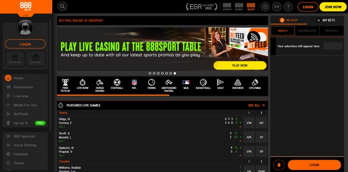 888 Sport Home Screenshot