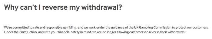 Betway Withdrawal Reversal Terms