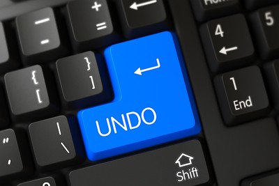 Blue Undo Keyboard Button