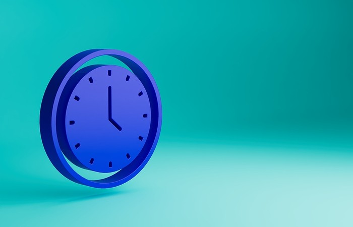 3D Blue Clock Icon