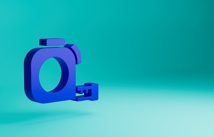 3D Blue Measuring Tape Icon