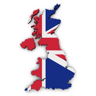 Union Jack Flag as a 3D Map of the United Kingdom